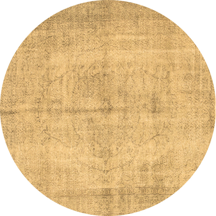 Round Machine Washable Abstract Brown Contemporary Rug, wshcon735brn