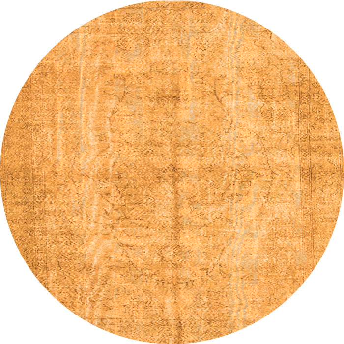 Square Abstract Orange Contemporary Rug, con735org