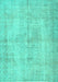 Machine Washable Abstract Turquoise Contemporary Area Rugs, wshcon735turq