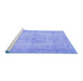 Sideview of Machine Washable Abstract Blue Contemporary Rug, wshcon735blu