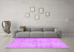 Machine Washable Abstract Purple Contemporary Area Rugs in a Living Room, wshcon735pur
