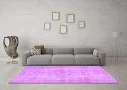 Machine Washable Abstract Purple Contemporary Area Rugs in a Living Room, wshcon735pur