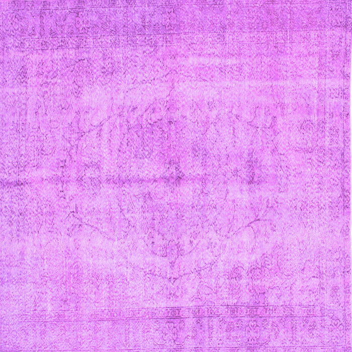 Square Machine Washable Abstract Purple Contemporary Area Rugs, wshcon735pur