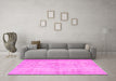 Machine Washable Abstract Pink Contemporary Rug in a Living Room, wshcon735pnk
