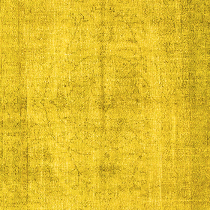 Abstract Yellow Contemporary Rug, con735yw