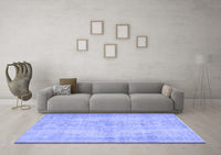 Machine Washable Abstract Blue Contemporary Rug, wshcon735blu