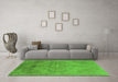 Machine Washable Abstract Green Contemporary Area Rugs in a Living Room,, wshcon736grn