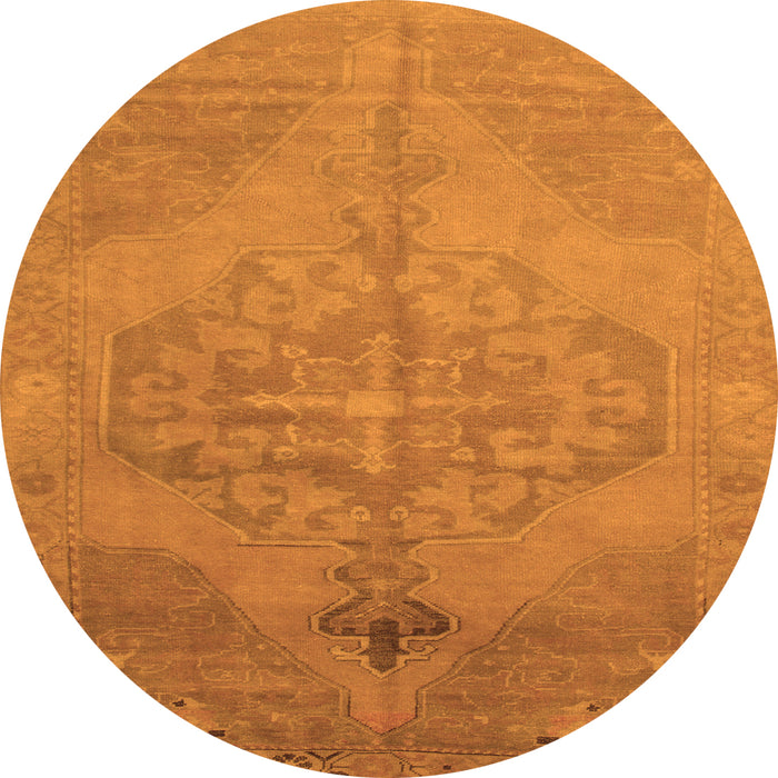 Square Abstract Orange Contemporary Rug, con736org