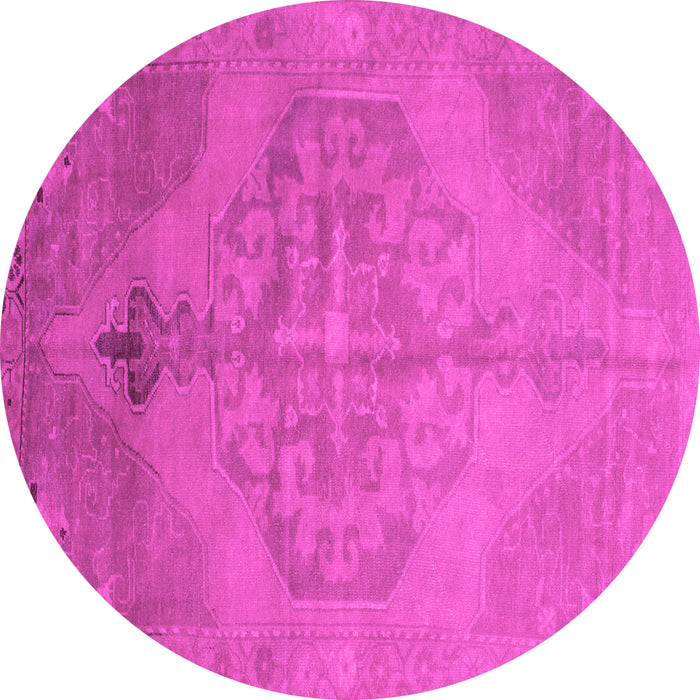 Round Machine Washable Abstract Pink Contemporary Rug, wshcon736pnk