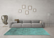 Machine Washable Abstract Light Blue Contemporary Rug in a Living Room, wshcon736lblu