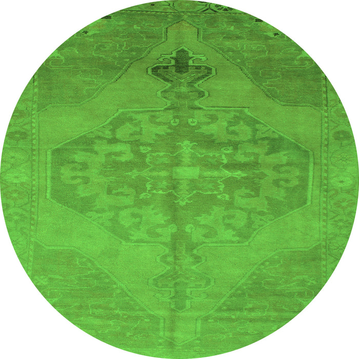 Square Abstract Green Contemporary Rug, con736grn