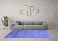 Machine Washable Abstract Blue Contemporary Rug, wshcon736blu