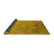 Sideview of Abstract Yellow Contemporary Rug, con736yw