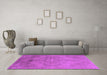 Machine Washable Abstract Purple Contemporary Area Rugs in a Living Room, wshcon736pur
