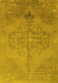 Abstract Yellow Contemporary Rug, con736yw