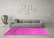 Machine Washable Abstract Pink Contemporary Rug in a Living Room, wshcon736pnk