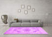 Machine Washable Abstract Purple Contemporary Area Rugs in a Living Room, wshcon737pur