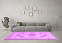 Machine Washable Abstract Purple Contemporary Rug, wshcon737pur
