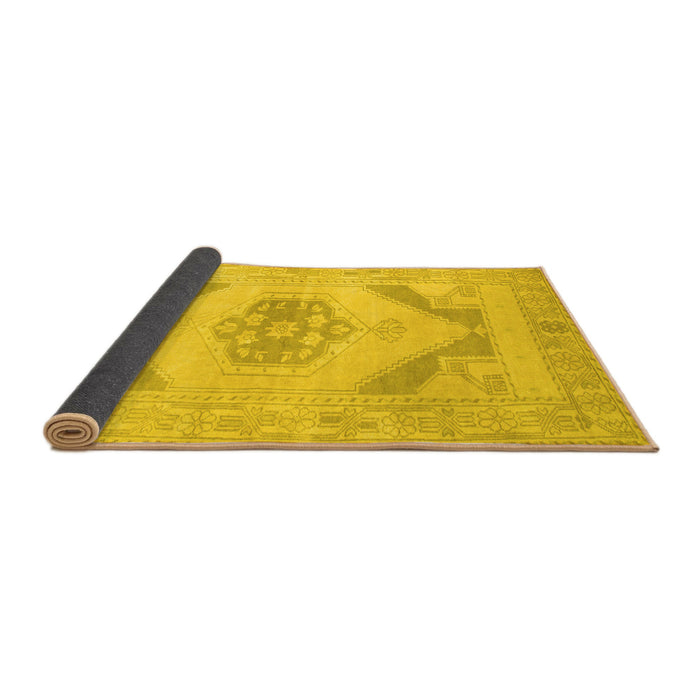 Sideview of Abstract Yellow Contemporary Rug, con737yw