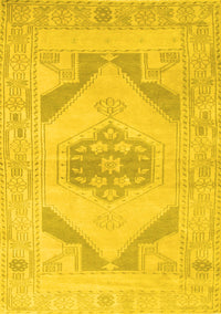 Abstract Yellow Contemporary Rug, con737yw