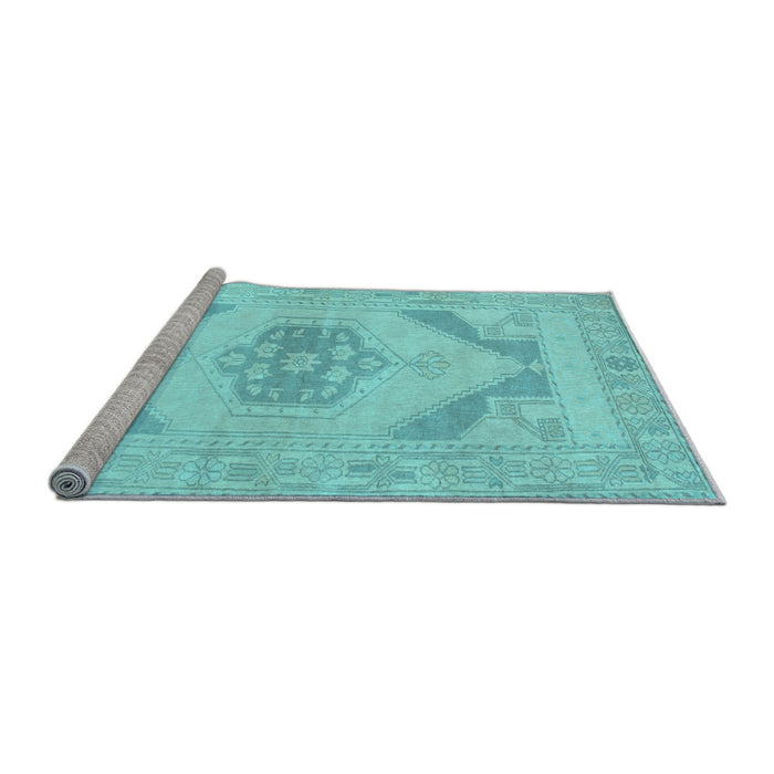 Sideview of Machine Washable Abstract Light Blue Contemporary Rug, wshcon737lblu