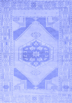 Abstract Blue Contemporary Rug, con737blu