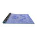 Sideview of Abstract Blue Contemporary Rug, con737blu