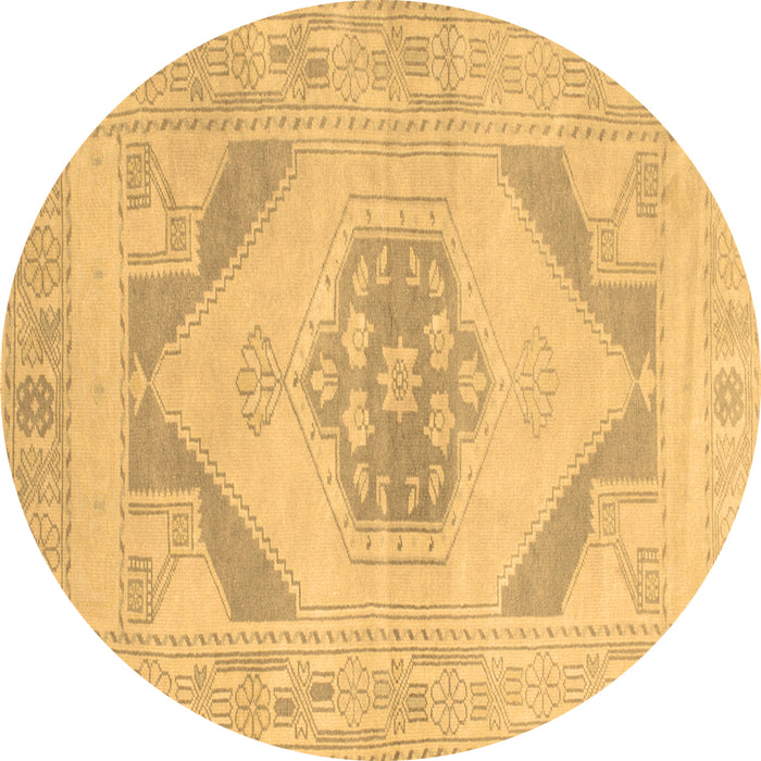 Round Machine Washable Abstract Brown Contemporary Rug, wshcon737brn