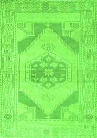 Abstract Green Contemporary Rug, con737grn