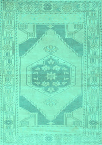 Abstract Turquoise Contemporary Rug, con737turq