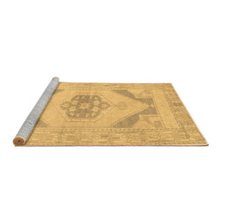 Sideview of Machine Washable Abstract Brown Contemporary Rug, wshcon737brn