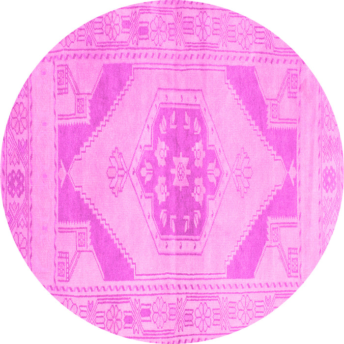 Round Machine Washable Abstract Pink Contemporary Rug, wshcon737pnk