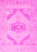 Machine Washable Abstract Pink Contemporary Rug, wshcon737pnk