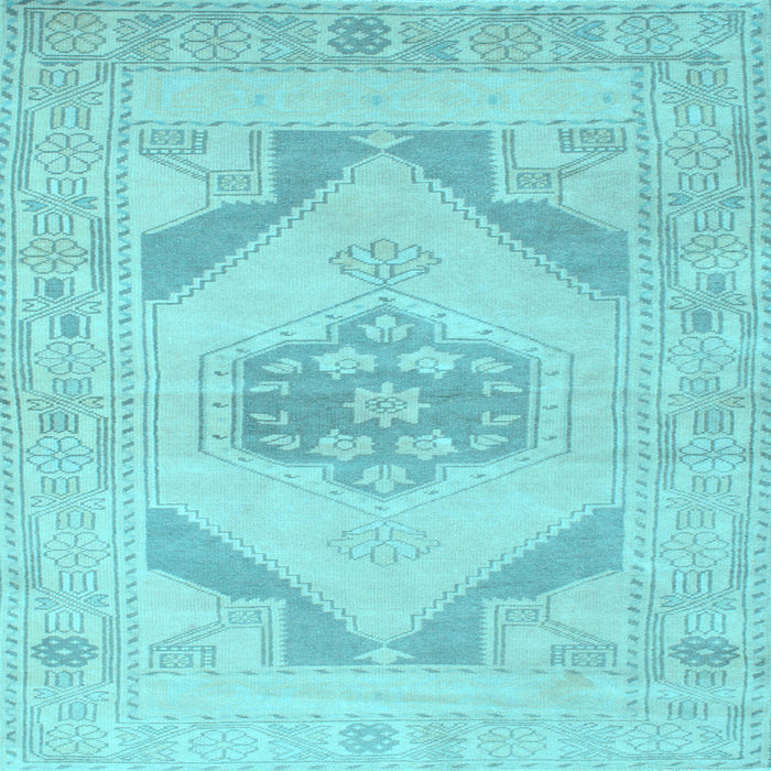 Square Abstract Light Blue Contemporary Rug, con737lblu