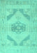 Machine Washable Abstract Turquoise Contemporary Area Rugs, wshcon737turq
