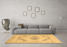 Machine Washable Abstract Brown Contemporary Rug in a Living Room,, wshcon737brn