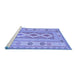 Sideview of Machine Washable Oriental Blue Traditional Rug, wshcon738blu