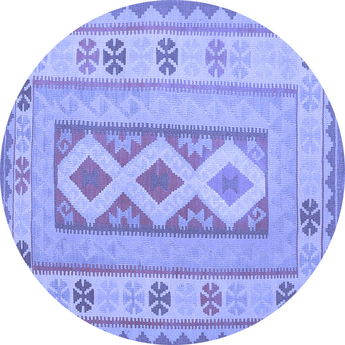 Round Oriental Blue Traditional Rug, con738blu