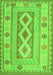 Serging Thickness of Machine Washable Oriental Green Traditional Area Rugs, wshcon738grn