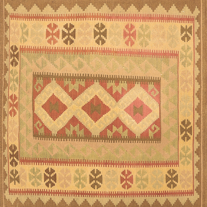 Square Machine Washable Oriental Brown Traditional Rug, wshcon738brn