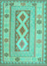 Machine Washable Oriental Turquoise Traditional Area Rugs, wshcon738turq