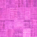 Square Patchwork Pink Transitional Rug, con739pnk