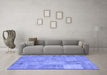 Machine Washable Patchwork Blue Transitional Rug in a Living Room, wshcon739blu
