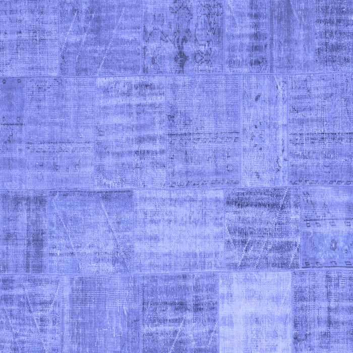 Square Patchwork Blue Transitional Rug, con739blu