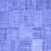 Square Patchwork Blue Transitional Rug, con739blu
