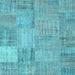 Square Patchwork Light Blue Transitional Rug, con739lblu