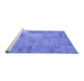 Sideview of Machine Washable Patchwork Blue Transitional Rug, wshcon739blu