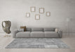 Machine Washable Patchwork Gray Transitional Rug in a Living Room,, wshcon739gry