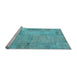 Sideview of Machine Washable Patchwork Light Blue Transitional Rug, wshcon739lblu