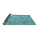 Sideview of Patchwork Light Blue Transitional Rug, con739lblu